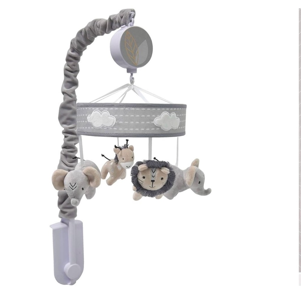 Gray Baby Mobile with Plush Animals